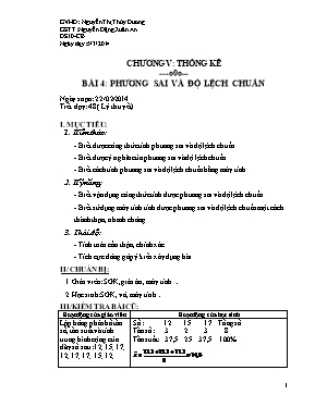 Giáo án Đại số 10 - Bài 4 Phương sai và độ lệch chuẩn